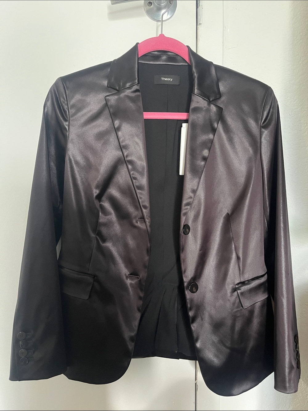 Theory Women's Dark Brown/Black Satin Blazer